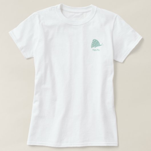 小さなミニマリストの緑の蝶のTシャツ Tシャツ (デザイン正面)