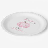 小さなミニマルかぼちゃの水の色ベビーシャワー ペーパープレート (アングル)