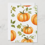 小さなミニマルかぼちゃの紅葉ベビースシャワー 招待状 (裏面)