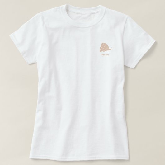 小さなミニマルオレンジ蝶のTシャツ Tシャツ (デザイン正面)
