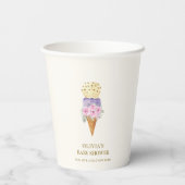 小さなミニマル花スクープアイスクリーム赤ちゃんシャワー 紙コップ (裏面)