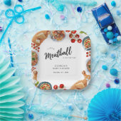 小さなミートボールイタリアン食べ物ベビーシャワー ペーパープレート (パーティー)