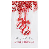 小さなメリークリスマスの水の色のスプラッシュ スモールペーパーバッグ (正面)