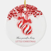 小さなメリークリスマスの水の色のスプラッシュ セラミックオーナメント (裏面)