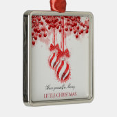 小さなメリークリスマスの水の色のスプラッシュ メタルオーナメント (右)