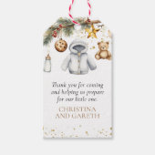 小さなメリークリスマスの赤ちゃんシャワーありがとう ギフトタグ (正面)