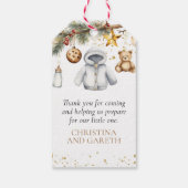 小さなメリークリスマスの赤ちゃんシャワーありがとう ギフトタグ (裏面)