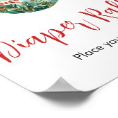 小さなメリークリスマスの赤ちゃんシャワーおむつラッフル ポスター (角)