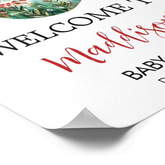 小さなメリークリスマスの赤ちゃんシャワーへようこそ ポスター (角)