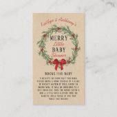 小さなメリークリスマスの赤ちゃんシャワーベビー エンクロージャーカード (正面)
