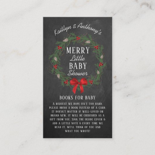 小さなメリークリスマスの赤ちゃんシャワーベビー エンクロージャーカード (正面)