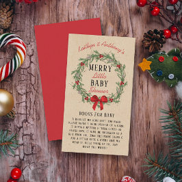 小さなメリークリスマスの赤ちゃんシャワーベビー エンクロージャーカード