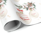 小さなメリークリスマスの赤ちゃんシャワーモダン ラッピングペーパー (ロールコーナー)