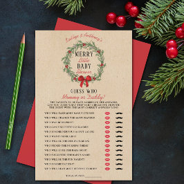 小さなメリークリスマスの赤ちゃんシャワー推測誰がゲーム