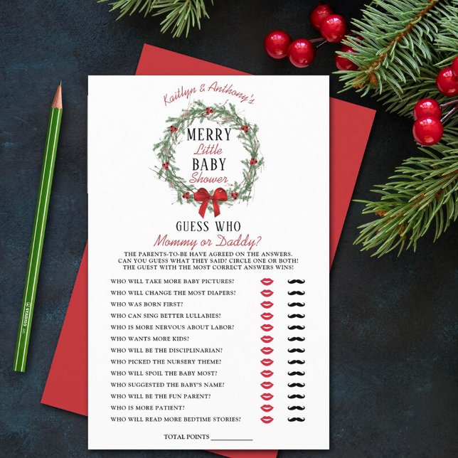 小さなメリークリスマスの赤ちゃんシャワー推測誰がゲーム (クリエイターアップロード済み)