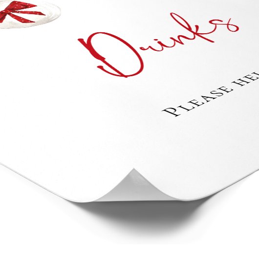 小さなメリークリスマスの赤ちゃんシャワー飲料 ポスター (角)