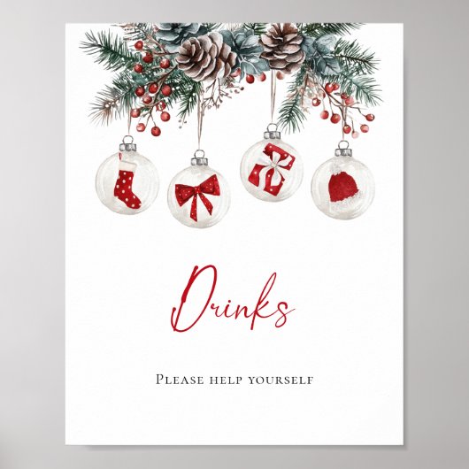 小さなメリークリスマスの赤ちゃんシャワー飲料 ポスター (正面)