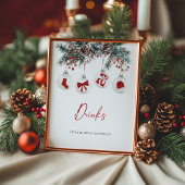 小さなメリークリスマスの赤ちゃんシャワー飲料 ポスター