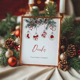 小さなメリークリスマスの赤ちゃんシャワー飲料 ポスター