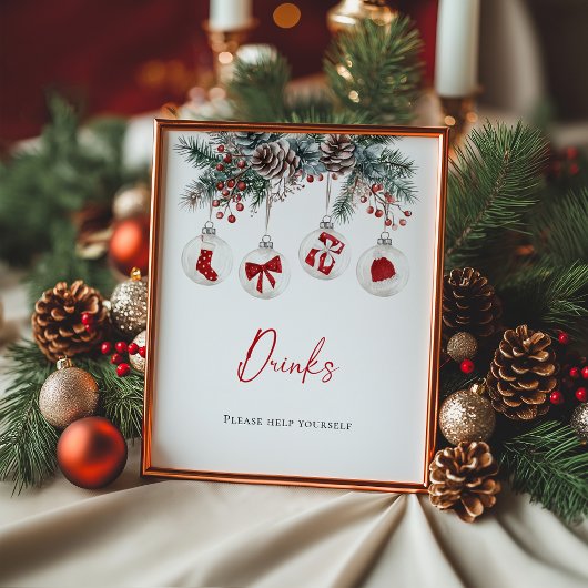 小さなメリークリスマスの赤ちゃんシャワー飲料 ポスター