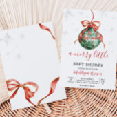 小さなメリークリスマスの赤ちゃんシャワー 招待状