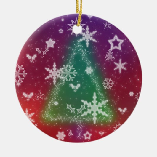 小さなメリークリスマスの飾り セラミックオーナメント (正面)