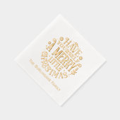 「小さなメリークリスマスを持って」、姓 箔ナプキン (右)