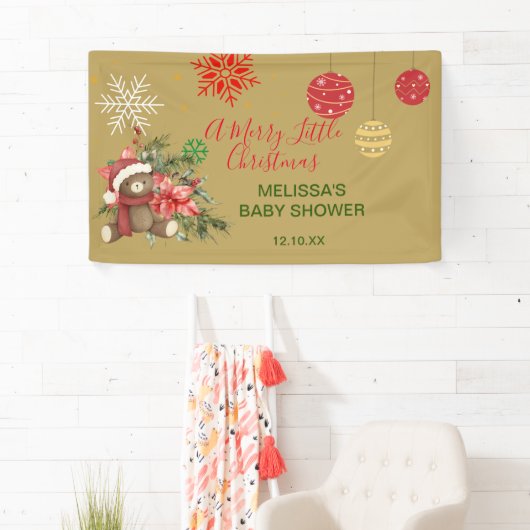 小さなメリークリスマスウェルカムベビーシャワー 横断幕 (インサイチュ)