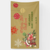 小さなメリークリスマスウェルカムベビーシャワー 横断幕 (縦)