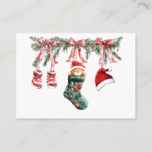 小さなメリークリスマスカード用のベビー エンクロージャーカード (裏面)