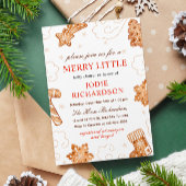 小さなメリークリスマスクッキー赤ちゃんシャワー 招待状