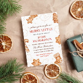 小さなメリークリスマスクッキー赤ちゃんシャワー 招待状