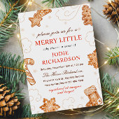 小さなメリークリスマスクッキー赤ちゃんシャワー 招待状