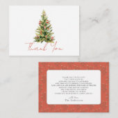 小さなメリークリスマスツリー赤ありがとう ノートカード (正面/裏面)