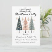小さなメリークリスマスパーティーを持つ 招待状 (スタンド正面)