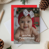 小さなメリークリスマスファミリーフォトカード シーズンカード