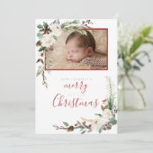 小さなメリークリスマスフォトイメージのグリーティングカード (スタンド正面)