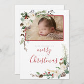 小さなメリークリスマスフォトイメージのグリーティングカード (正面/裏面)
