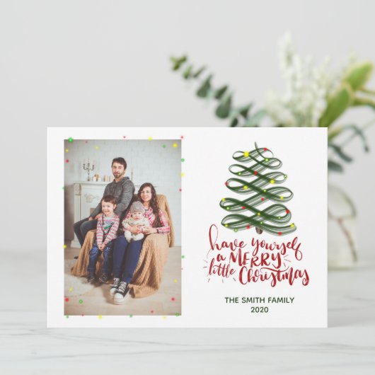 小さなメリークリスマスフォトカード シーズンカード (スタンド正面)
