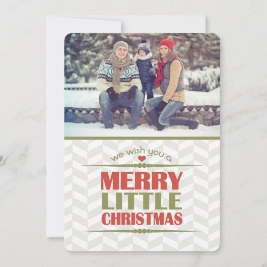 小さなメリークリスマスフォトフラットカード シーズンカード (正面)