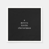 小さなメリークリスマスブラックホリデーナプキン スタンダードカクテルナプキン (正面)