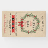 小さなメリークリスマスベビーシャワーへようこそ 横断幕 (横)