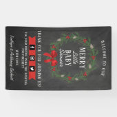 小さなメリークリスマスベビーシャワーへようこそ 横断幕 (横)