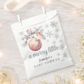 小さなメリークリスマスボール冬の赤ちゃんシャワー フェイバーバッグ (クリップ留めされた状態)
