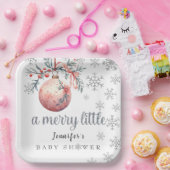 小さなメリークリスマスボール冬の赤ちゃんシャワー ペーパープレート (パーティー)