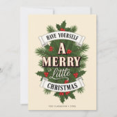 小さなメリークリスマスヴィンテージ シーズンカード (正面)
