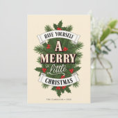 小さなメリークリスマスヴィンテージ シーズンカード (スタンド正面)