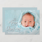 小さなメリークリスマス写真の誕生のお知らせ シーズンカード (正面/裏面)