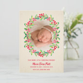 小さなメリークリスマス写真の誕生のお知らせ シーズンカード (スタンド正面)