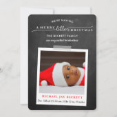 小さなメリークリスマス写真の誕生発表 シーズンカード (正面)